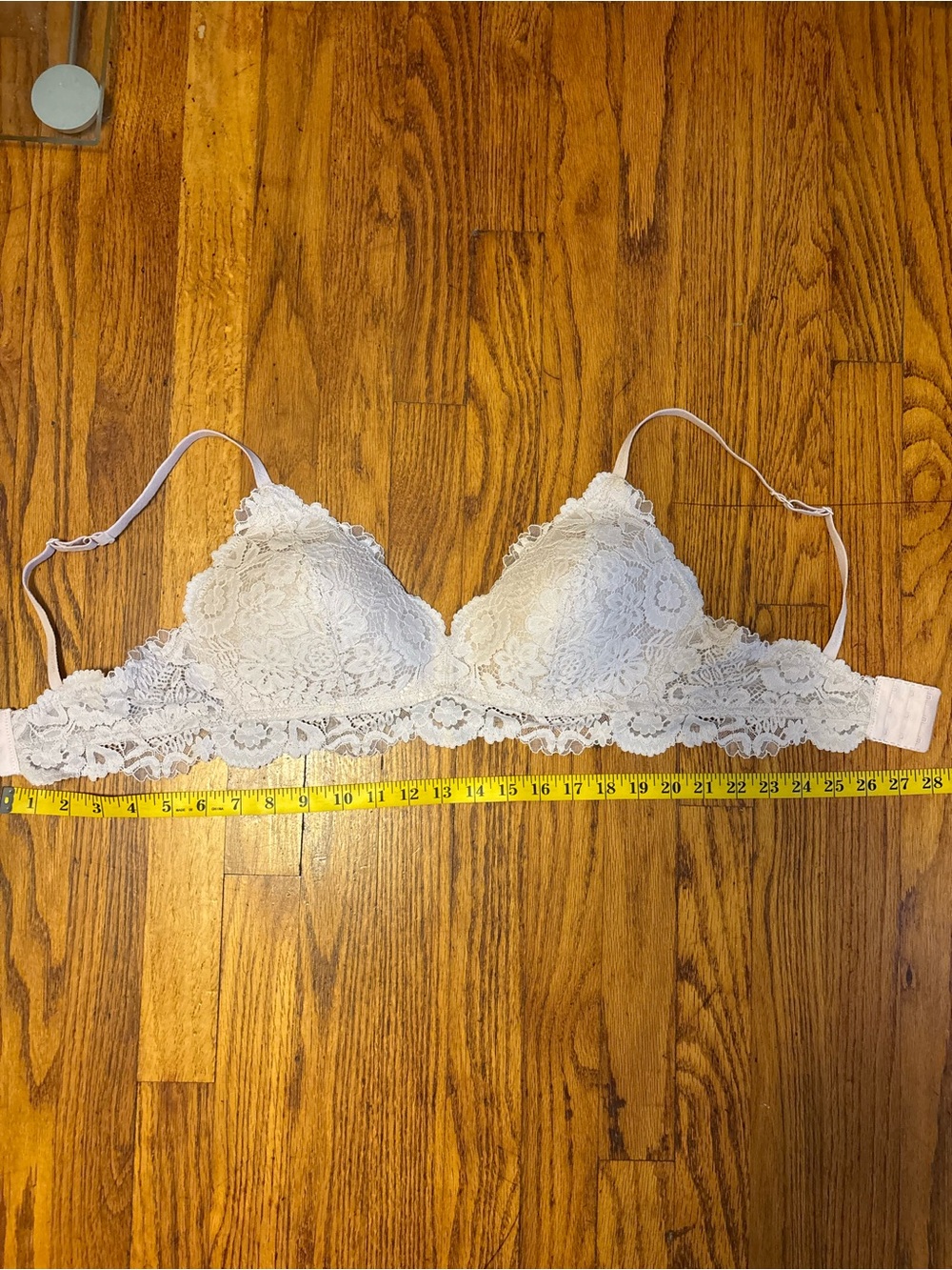 aerie beige  Floral Lace Bralette with Scalloped Band